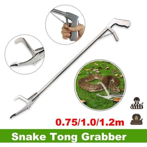 75/100/120cm Foldable Reptile Snake Tongs Stick Grabber Foldable Catcher Wide Jaw Tool Heavy Duty Pest Control Products