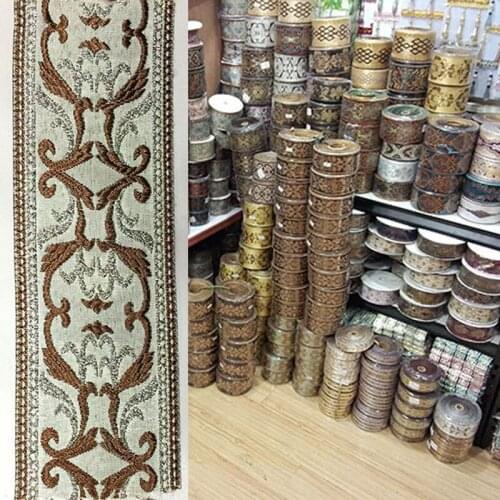 Coffee Grey Embroidery Tape for Bed Cover Rim Pillow Rim quilt for Cover Edge for Curtain Edge Curtain Flame Home textile Art