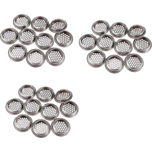 30Pcs 35mm Stainless Steel Circular Cabinet Air Vent Cover Mesh Hole Louver for Wardrobe and Shoe Cabinets