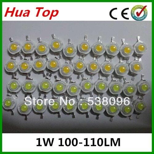 Lampada 100pcs/lot 1W LED High power Epistar lustre light chip 100-110lm DIY Warm White / white ( Quality guarantee for 3 years)