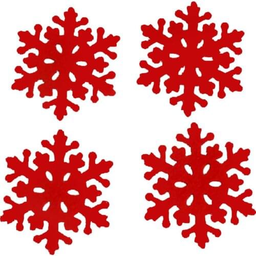 MagiDeal 4 x Christmas Felt Snowflake Cup Coaster Mat Pad Table Placemat Dinner Decor Cup Mat Bar Accessories