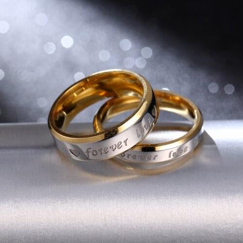MANGOSKY 4mm 6mm Titanium Forever Love Ring for Women and Men