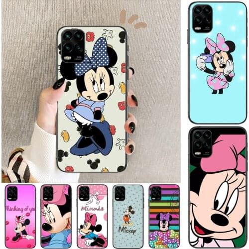Cute Mickey and Minnie cartoon Phone Case For XiaoMi Redmi Note 10 9S 8 7 6 5 A Pro T Y1 Anime Black Cover Silicone Back Pre