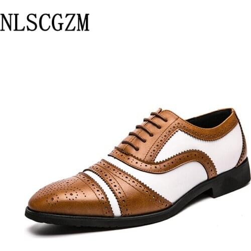 Leather Shoes Men Formal Office 2021 Coiffeur Dress Shoes for Men Wedding Dress Brogue Shoes Men Italian Business Suit Chaussure
