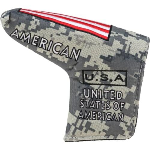 Sport Club Golf Blade Putter Head Cover USA American National Flag Headcover