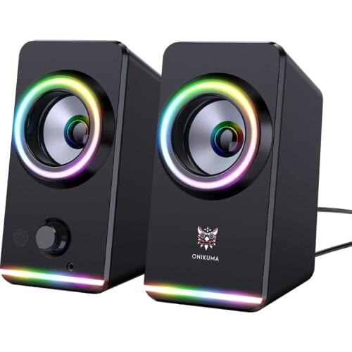Desk-top Game Speaker RGB Streamer Colorful Lights Subwoofer Stereo Speaker USB Ports Computer SmartPhones Speakers