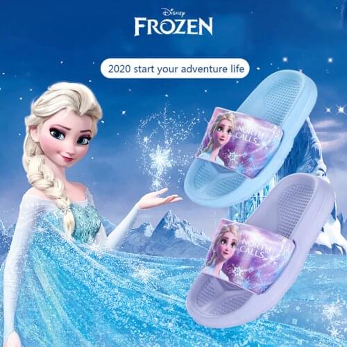 DISNEY Non-slip Children Slippers Frozen Princess Elsa Slipper EVA Summer flip flop Kids Water Shoes Girls Shower Slippers Baby