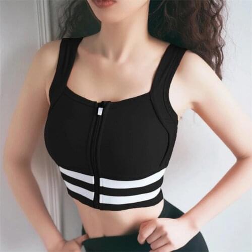 Lingerie-Intimate-Bra Sports Vest Sports Bra Breathable Non-slip Polyester Front Zipper Athletic Vest Sportswear Bra for Fitness