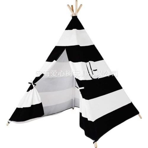 New 2016 hot selling white and black stripe Indian tents children tents game room Indoor small tent Indian tent