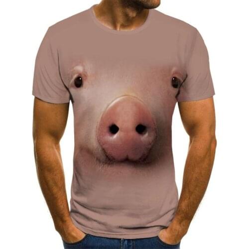 2020 Summer new pig pattern print shirt fun T-shirt hip-hop clothing short-sleeved T-shirt street clothing 3d printed T-shirt me