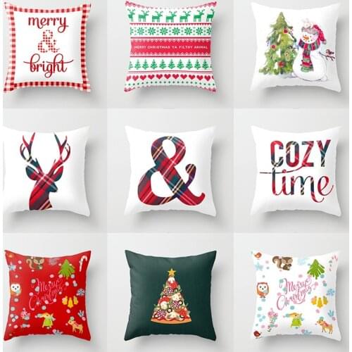 New Christmas Decoration Polyester Pillowcase for Sofa Car Home Decoration Accessories