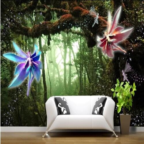 Beibehang Custom Photo 3d Wallpaper Fresco Sticker Tree Elf Mysterious Forest Fairy World 3D Background Wall papel de parede