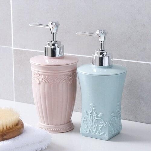 400ml 3D Carved Flower Pattern Shampoo Shower Gel Lotion Empty Bottle Liquid Dispenser Press Bottle Lotion Storage Container