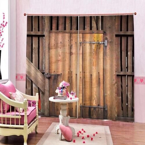 Luxury Blackout 3D Curtains For Living room Bedding room Office wood door curtains for bedroom Blackout curtain