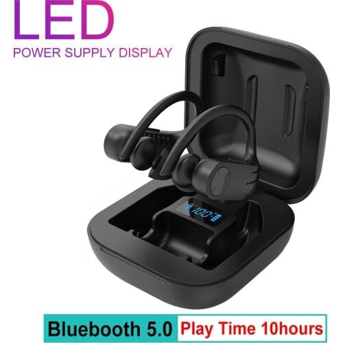 B1 TWS Bluetooth Earphone BT 5.0 Sports Waterproof True Wireless Headphones Ear Hook Stereo TWS 8D Headset With Charging Box