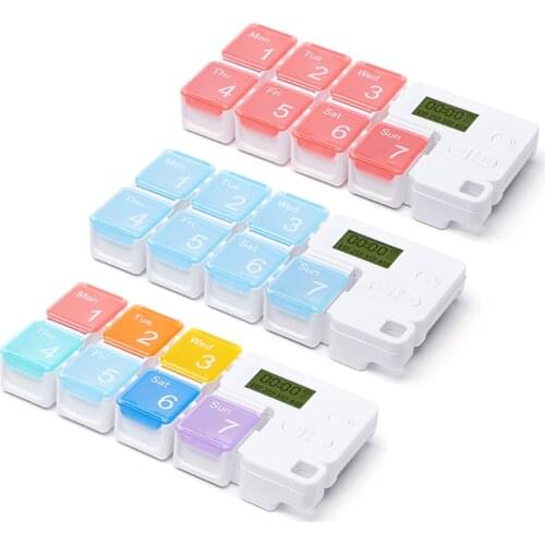 Smart 7-Day Pill Organizer With Timer Medicine Reminder Case Weekly Box Electronic Medicine Storage Weekly Drug Box