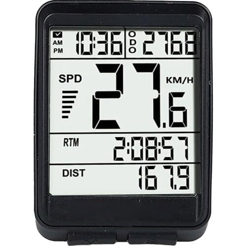 Bicycle Odometer Speedometer Waterproof Wireless Cycle Bike Computer With LCD Display Light Weight Simple Installation