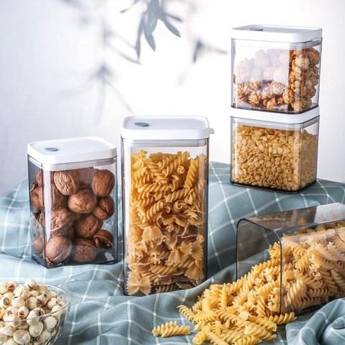 Moisture Proof Airtight Canister Storage Bottles Transparent Food Grain Dried Fruit Snack Sealed Jar Kitchen Spices Storage Jar
