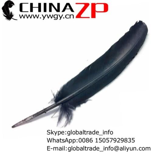 Gold Supplier CHINAZP Factory 500pcs/lot 30~35cm(12~14inch) Top Quality Dyed Grey Turkey Quill Feathers for Cosplay