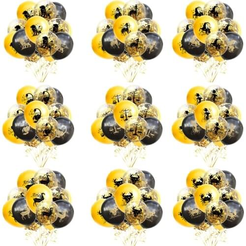 15pcs/set Cartoon 12 Constellations Zodiac Latex Balloon Set DIY Confetti Ballons Birthday Party Wedding Home Garden Decor