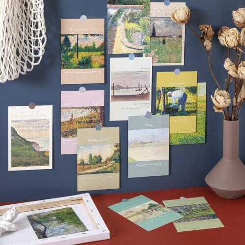 15Pcs Nordic Classical Famous Painting By Georges Seurat Sticker Photo Wall Decoration Photography props Wall Sticker Home Decor