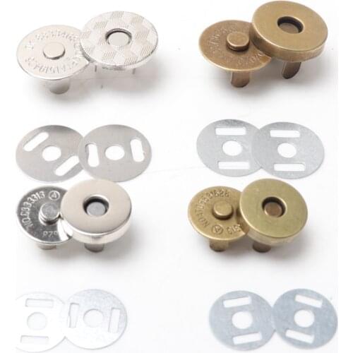 15 Style DIY Magnetic Snap Fasteners Clasps Buttons Handbag Purse Wallet Craft Bags Parts Accessories 10mm 14mm 18mm 5Sets