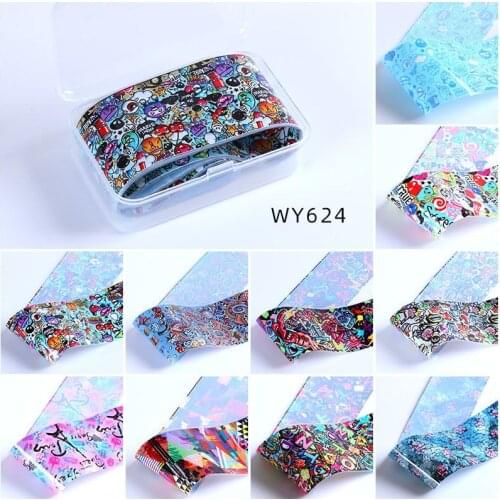 4*50cm10 A Box of Nail Art Love Starry Sky Fashion Butterfly Series Starry Sky Newspaper Transfer Paper Set Art Stickers Nails
