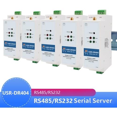 5PCS USR-DR404 Din-rail Wi-Fi wifi RS485 serial to TCP/IP wifi Ethernet device server converter Standard Din-rail