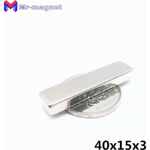 50pcs 40x15x3 mm super strong powerful magnets permanent 40*15*3mm nickel magnetic square