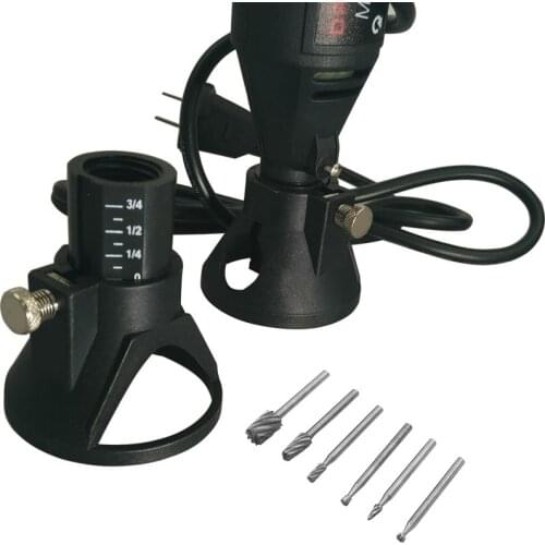 QWORK 68x60mm for Dremel Accessories Located Cap Drill Tool Dedicated Locator HSS Wood Miling Burrs for Rotary Tools