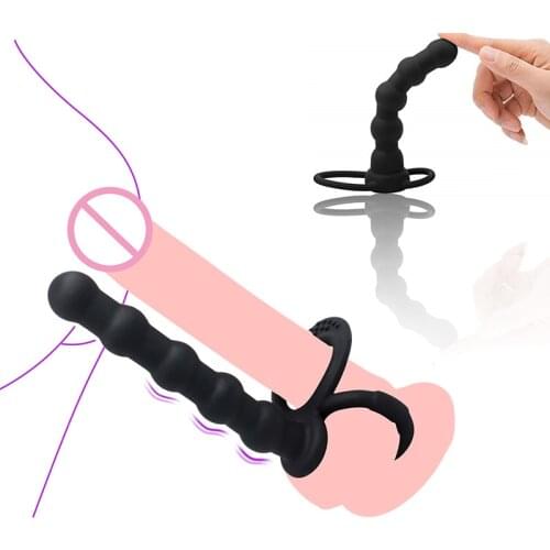 Adult Anal Double Penetration Strap On Dildo Vibrators Anal Beads Butt Plug Intimate G-Spot Vibrator Sex Toys For Women Couples
