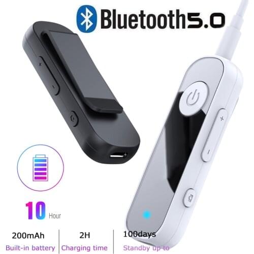 Bluetooth 5.0 Receiver 3.5mm 3.5 AUX Jack USB Stereo Music Clip Wireless Audio Adapter with Mic for Speaker Car Kit Transmitter