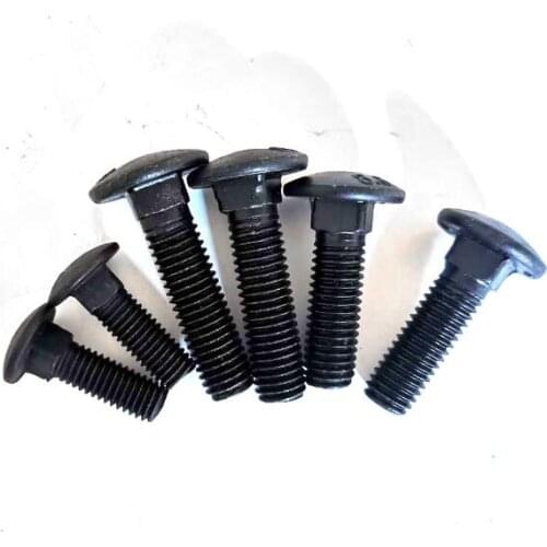 M8 coach bolts thread pitch screws male black carbon steel grade 8 carriage bolt machine 20mm-100mm long