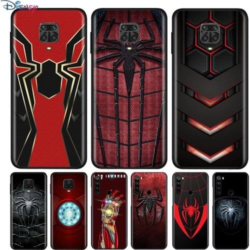 Black Silicone Cover Iron Spider Man Infinity War For Xiaomi Redmi Note 10 10S 9 9S Pro Max 9T 8T 8 7 6 5 Pro 5A Phone Case