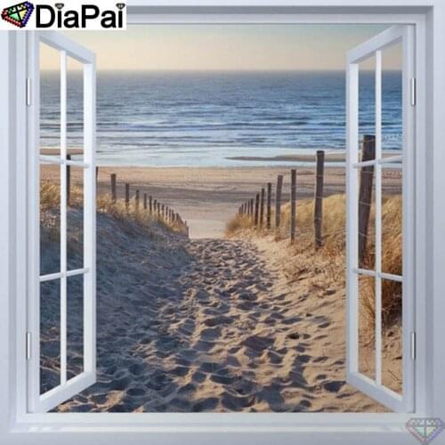 DiaPai 5D DIY Diamond Painting 100% Full Square/Round Drill "Window view" Diamond Embroidery Cross Stitch 3D Decor A22426