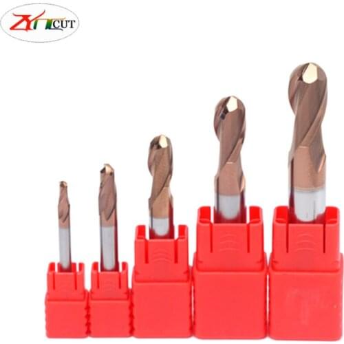 Фреза по металлу R1/R2/R3/R4/R5/R6/R8/R10 HRC55 Carbide tungsten steel ball head knife Two-edge ball end milling cutter