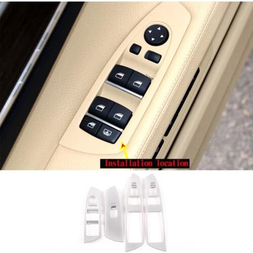 ABS Carbon Fiber ,Chrome ABS Window Switch Lift Cover ,Trim Accessories ,For 09-14 BMW 7 Series 730Li / 740Li / 750Li / 760Li