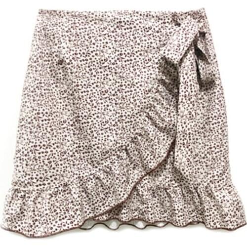 Sexy Irregular Mini Skirts Women Summer Ruffle High Waist Bow Tie Lace Up Skirt Ladies Streetwear