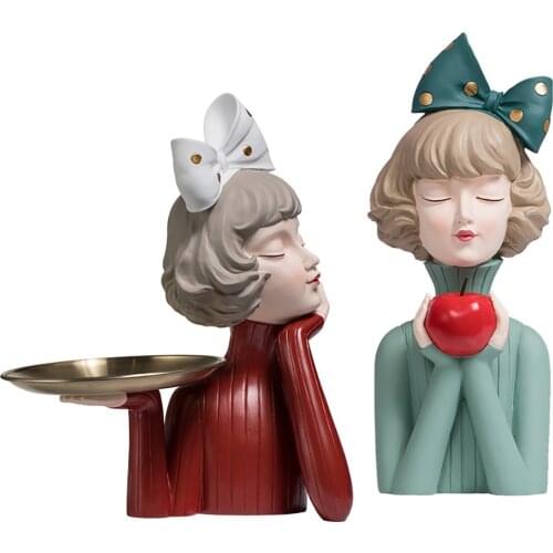 Moden Gorgeous Girl Resin Art Statue Gift Fairy Accessori Fashion Sculpture ornaments Home Decoration Tabletop figurines Storage