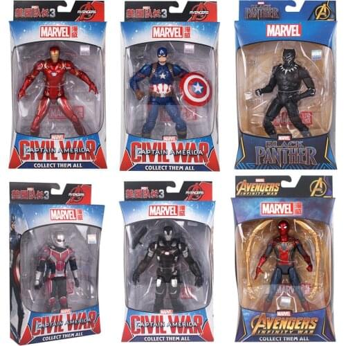 Avengers Iron Man Spider-Man Steve Rogers Ant-Man Black Panther Robert Bruce Banner Robot Model Toy Childrens Birthday Gift