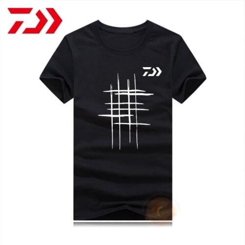 Daiwa Men Summer Fishing Tshirt Outdoor Sports Breathable Cycling Running Quick Dry Thin Fashion Fishing Short Sleeve Tshirt