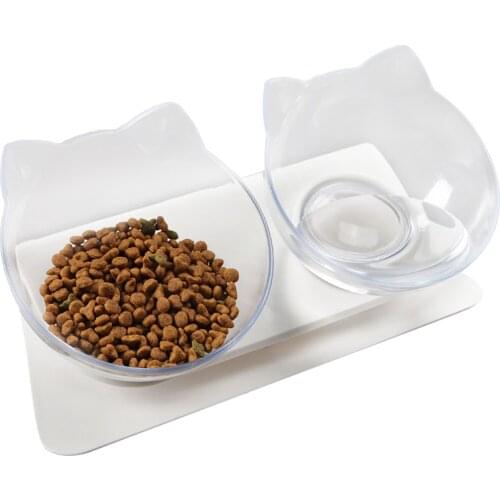 Pet Bowl Set Antiskid Tilting Style Pet Feeder Bowl Pet Food Bowl for Dogs Cats Pet Cat Dog Food Water Feeding Dual Bowls