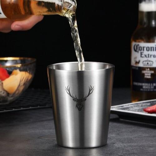2020 new Cute Pattern Beer Mug 18/8 Stainless Steel Beer Cup Coffee Mug With Double Wall Kitchen Drinkware For Kids Water Mug