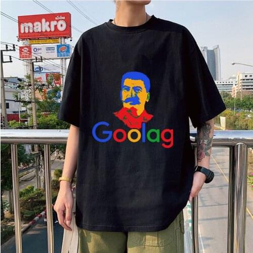 2021 New Goolag USSR Stalin Artsy Awesome Artwork Drawing Couple T-shirts Graphic Comfortabled Tee Oversized Unisex Streetwears