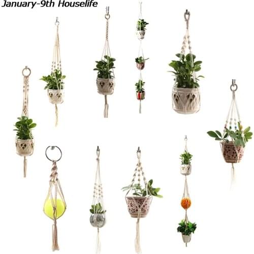 New Hot Sales 100% Handmade Macrame Plant Hanger Plant Holder Flower /pot Hanger For Wall Decoration Countyard Garden