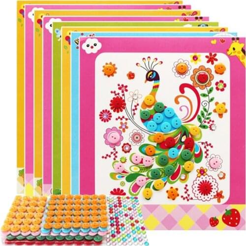 New Kids Drawing Toys DIY Button Stickers Handmade School Art Class Painting Drawing Craft Toys Children Early Educational Gifts