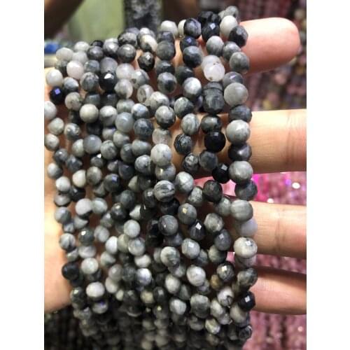 Wholesale 2string of 15.5" 100% Natural Hawks Eye 6mm Faceted Round Tear Drop Gem Stone Loose Beads for jewelry