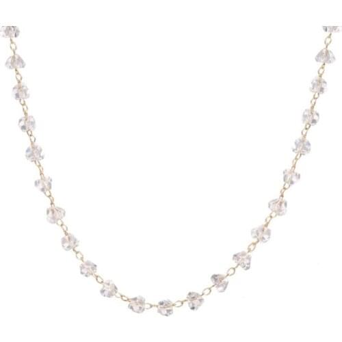 Simple Retro Crystal Beaded Necklace for Women Retro Beads Choker Short Chain Necklace Gothic Female Party Neck Jewelry Gift