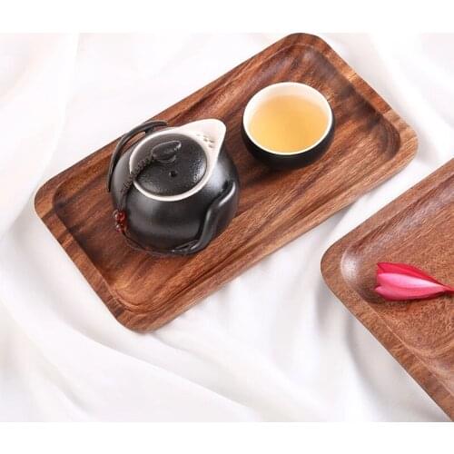 Rectangle Wooden Storage Plates Dish for Fruit Candy Saucer Tea Coffee Dessert Dinner Bread Beef Lamb Tray