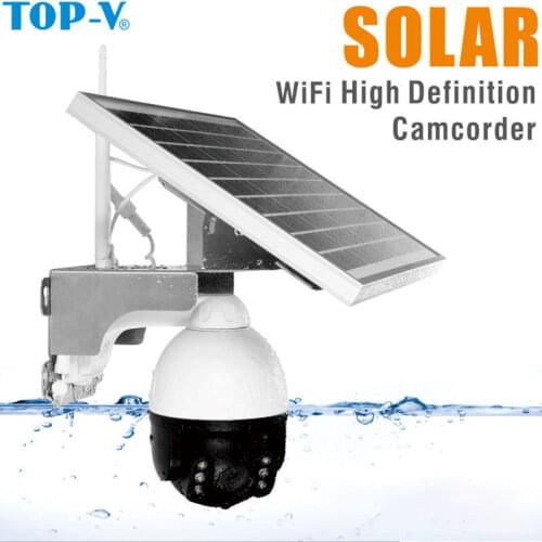 TOP-V IP Camera 1080P With WiFi Network Rechargeable Battery Powered Solar Panel Wifi Camera Full HD Security Camera Outdoor